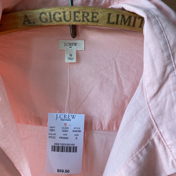 J Crew - pink tunic Toluca popover button down shirt NWT - Picture 6 of 16